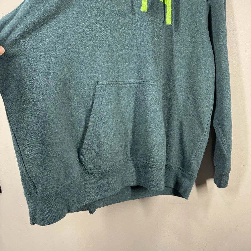 The North Face Half Dome Teal Green & Neon Hoodie Pullover Mens Sz XXL